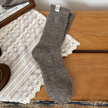 Trendy Wool Vertical Striped Warm Crew Socks