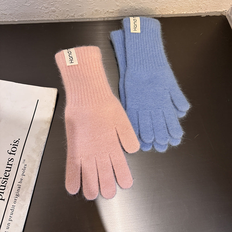 Winter Knit Warm Solid Color Gloves