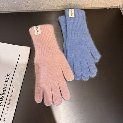 Winter Knit Warm Solid Color Gloves