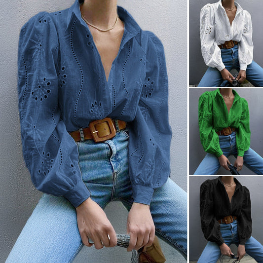 Fashionable Loose Fit Hollow Out Cardigan Top for Women