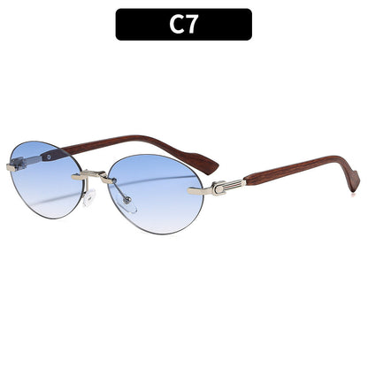 Trendy Oval Frame Sunglasses with UV400 Protection