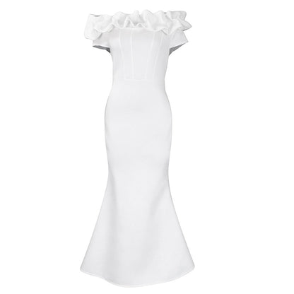 Elegant Off-Shoulder Mermaid Maxi Dress Casual Gown