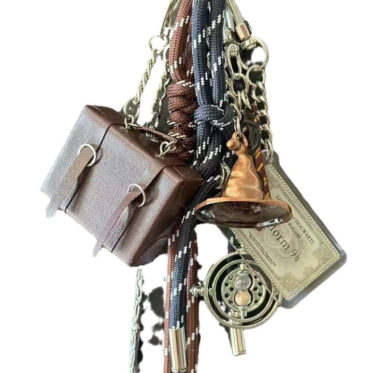Vintage Harry Potter Time Turner Sorting Hat Keychain