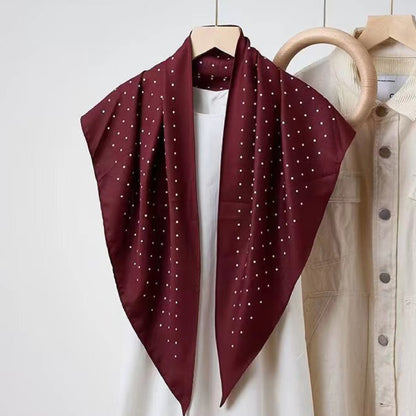 Vintage Polka Dot Triangle Silk Scarf