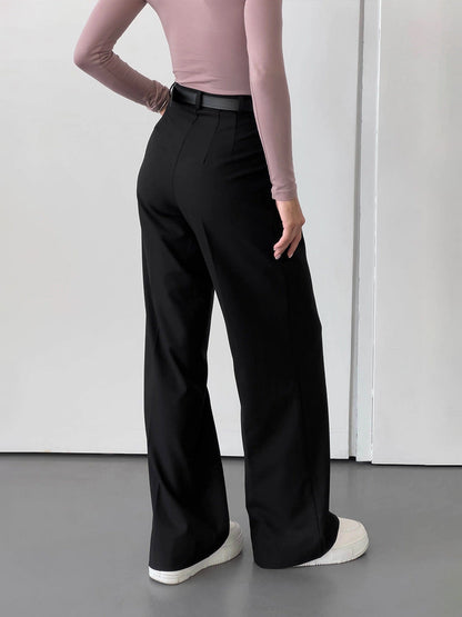 Women's High Waist Wide Leg Trousers Stylish Casual Suit Pants