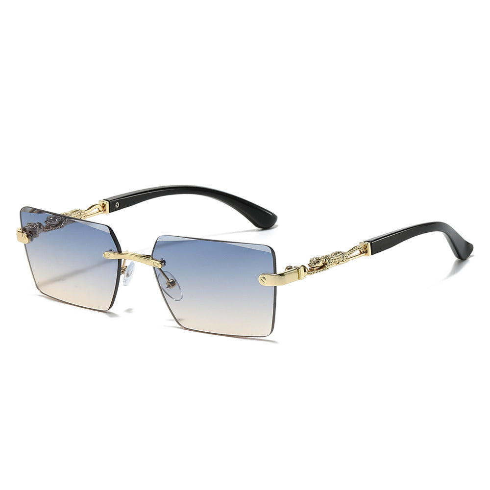 Trendy Square Sunglasses with Leopard Decoration