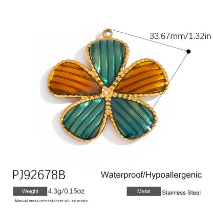 Heart Flower Pendant Accessories 18K Gold Plated Stainless Steel Jewelry