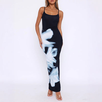 Elegant Floral Print Casual Midi Slip Dress
