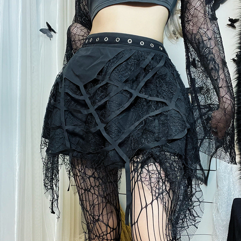 Gothic Punk Pleated Mini Skirt Trendy Casual Street Style