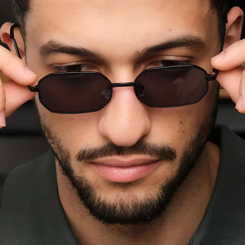 Fashionable Metal Square Sunglasses Unisex UV400 Protection