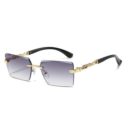 Trendy Square Sunglasses with Leopard Decoration