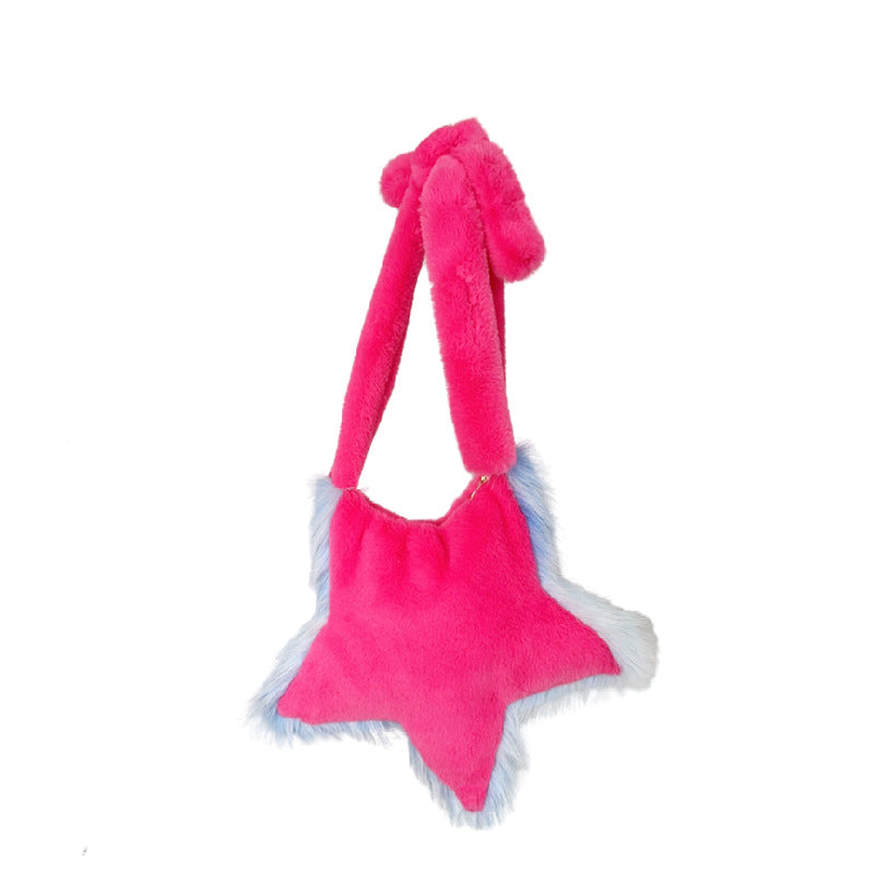 Cute Fuzzy Star-shaped Crossbody Shoulder Bag