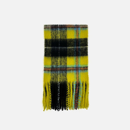 Fall Winter Classic Plaid Tassel Warm Scarf
