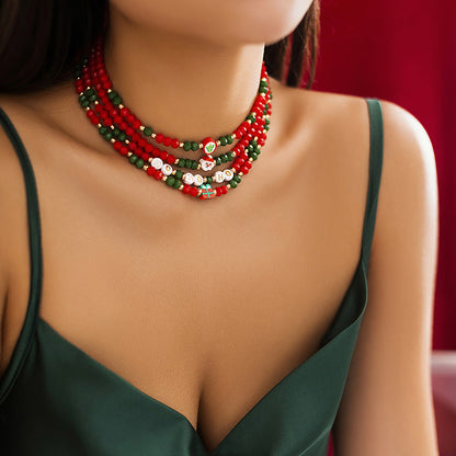 Christmas Snowman Choker Necklace for Women