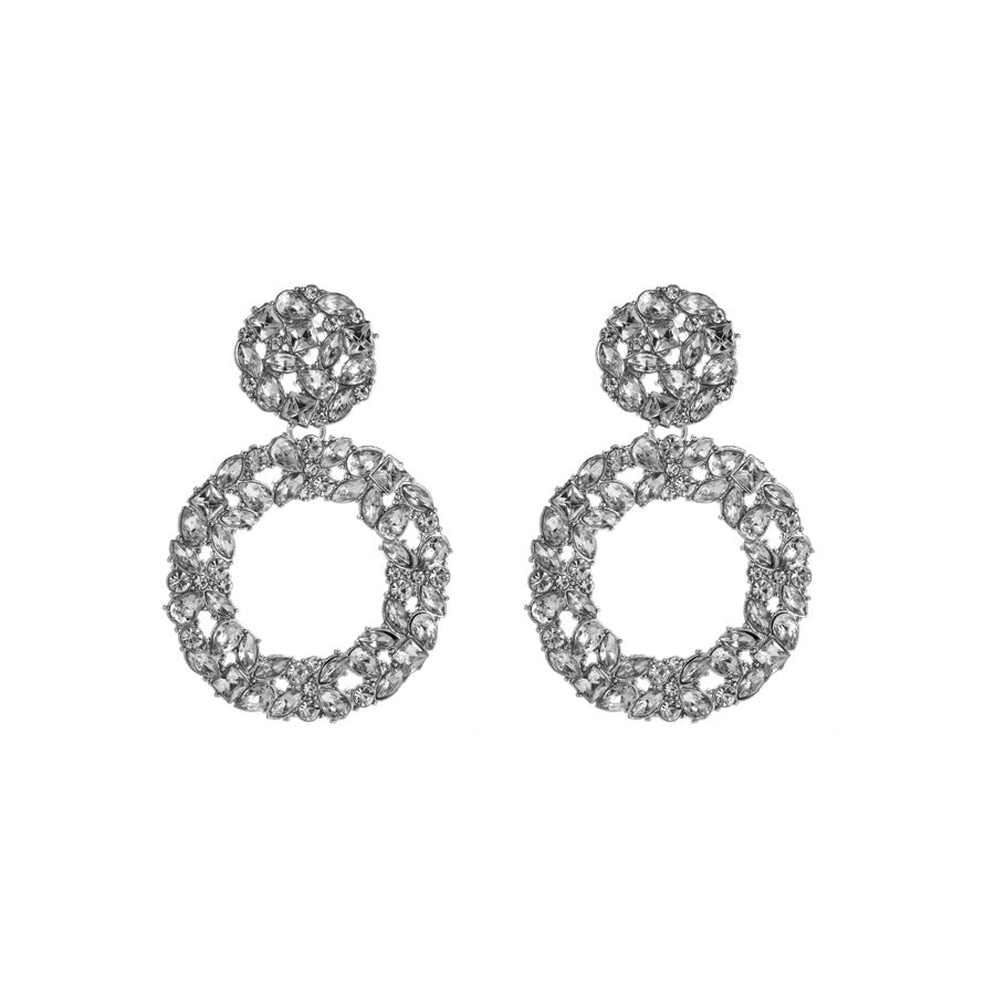 Geometric Crystal Drop Earrings Trendy Fashion Statement