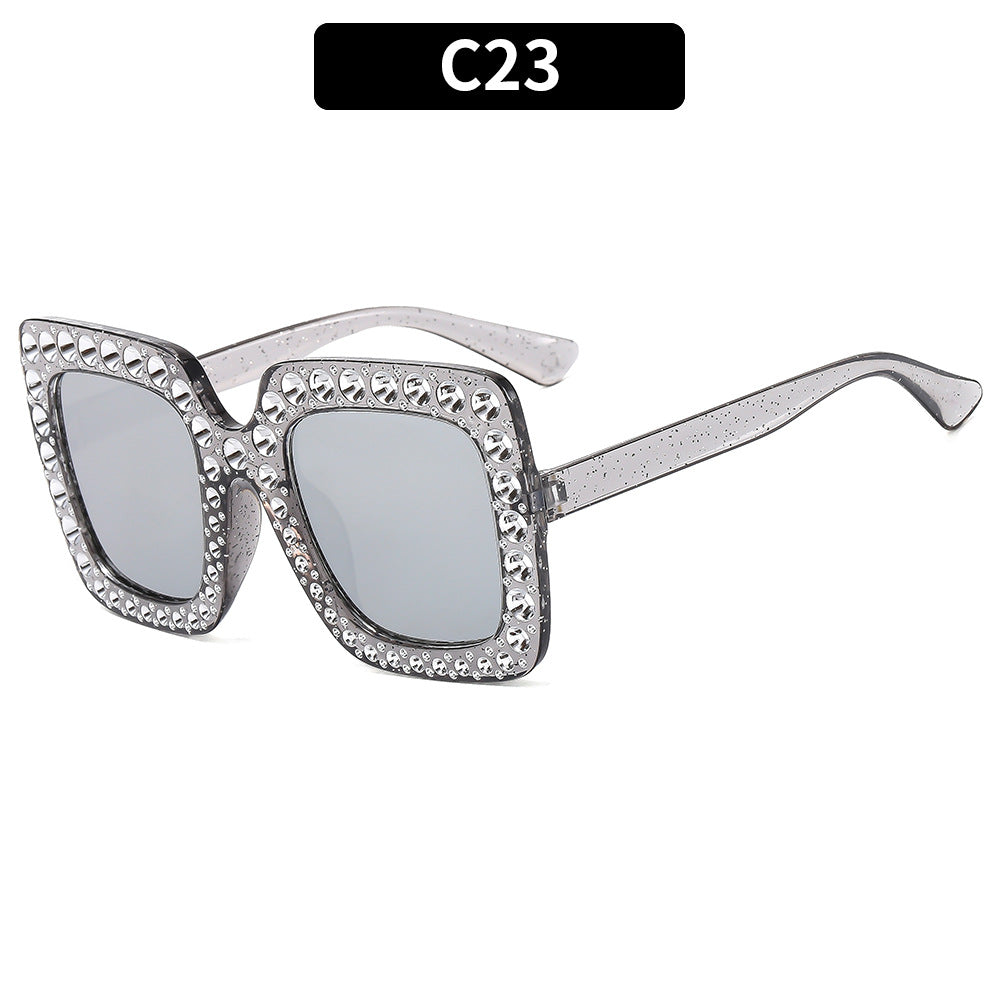 Colorful Bling Square Sunglasses Retro UV400 Protection