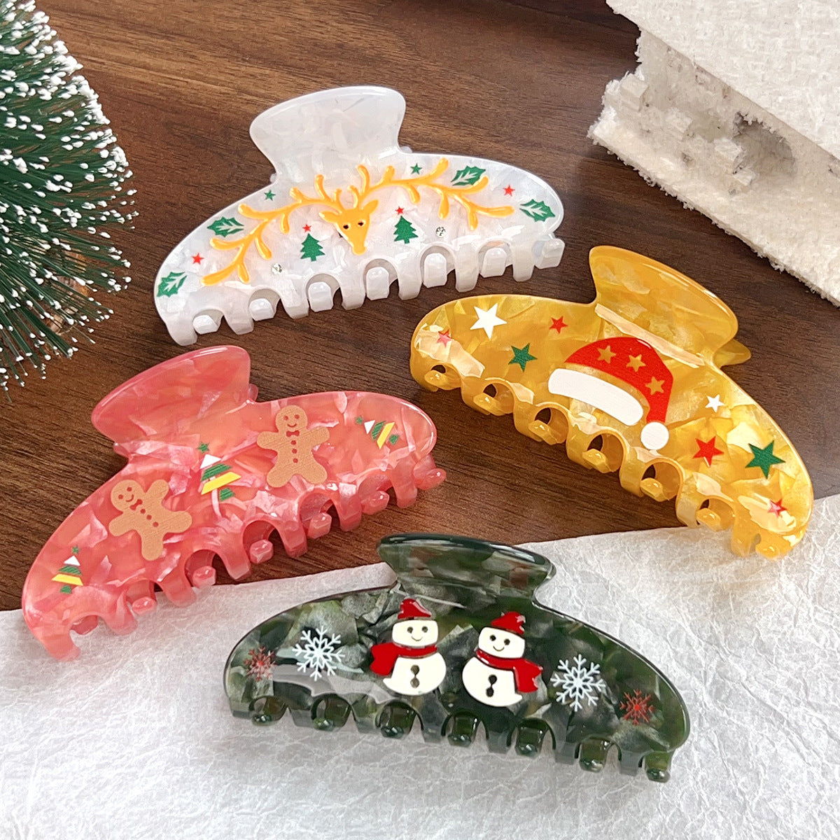 Creative Cartoon Christmas Cap Hair Claw