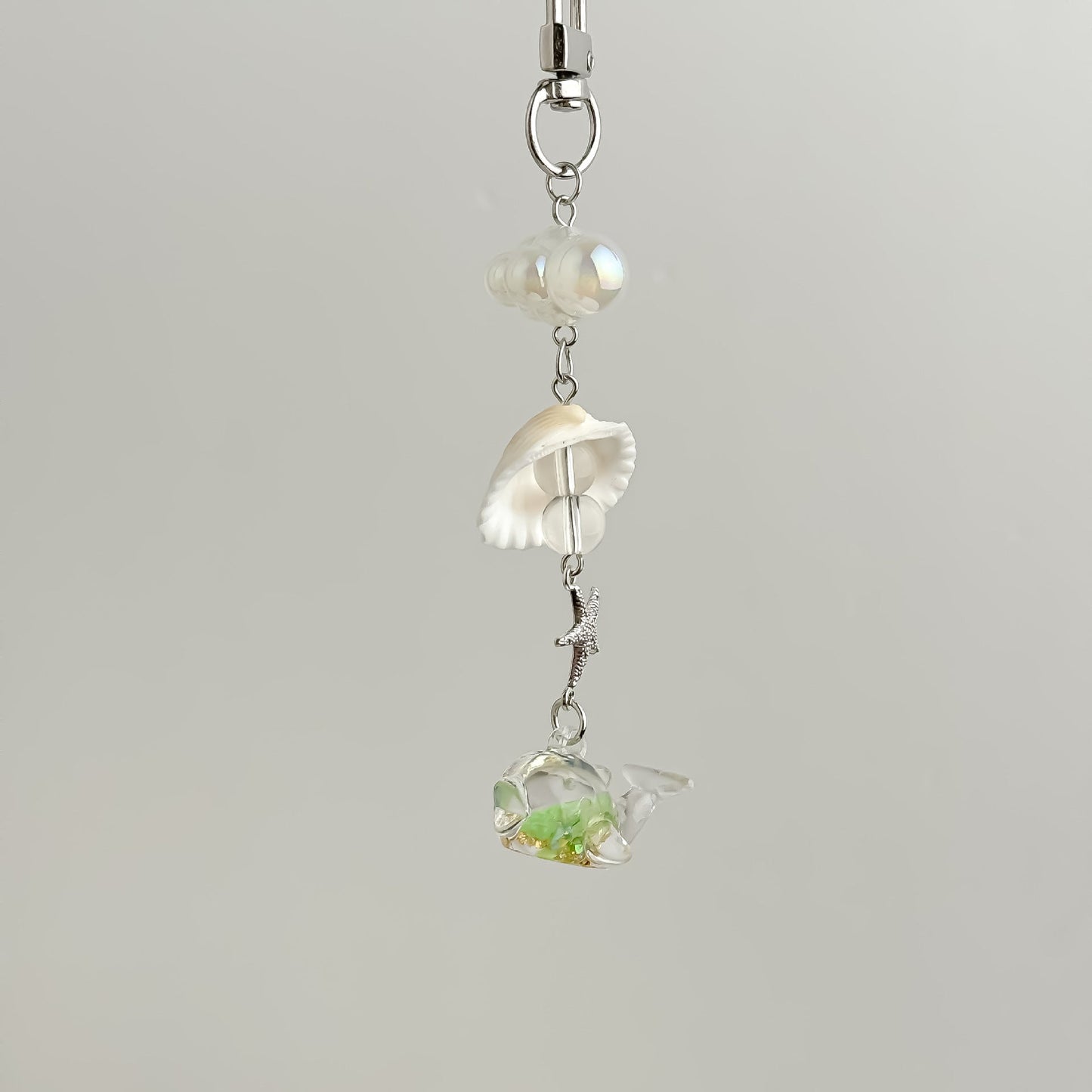 Luminous Transparent Whale Keychain Bag Charm