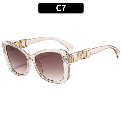 Elegant Butterfly Sunglasses with Pearl Accents UV400 Protection