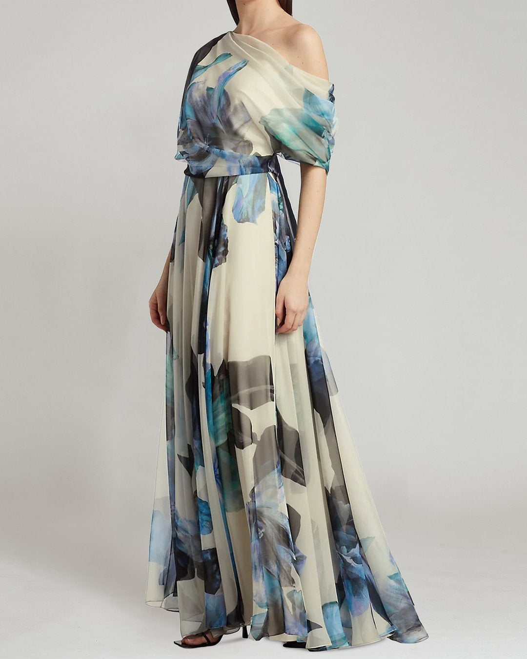 Bohemian Floral Maxi Dress With Tie Straps