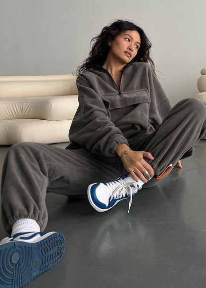 Fleece Cargo Set With Adjustable Drawstrings