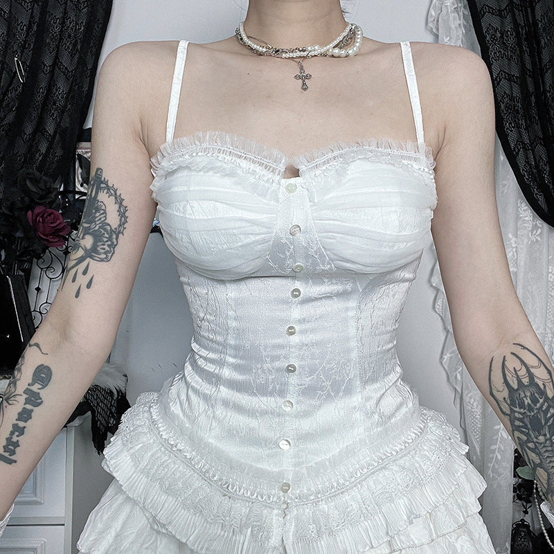 Ballet-Inspired Lace Camisole Top for Street Style