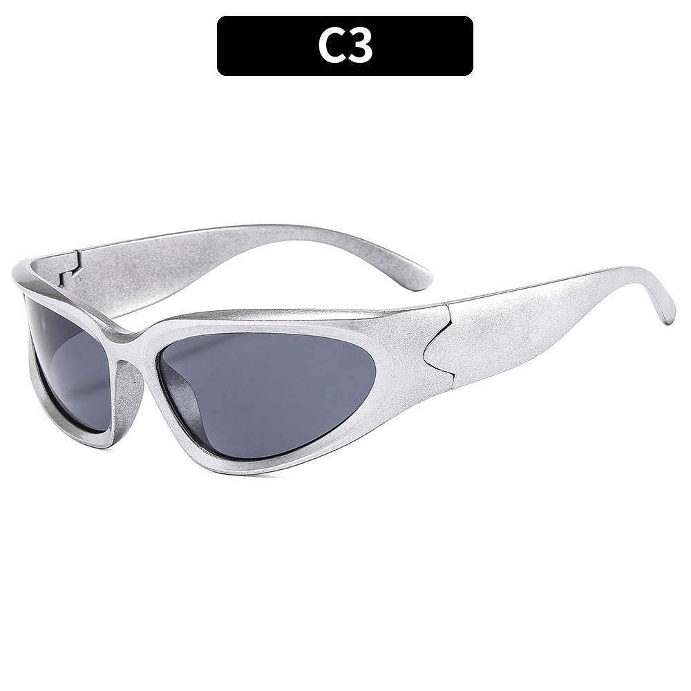 Trendy Y2K Oval Frame Sunglasses with UV400 Protection