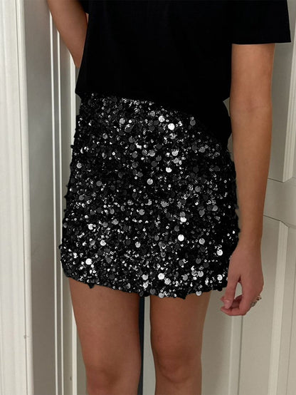 Elegant Sequin Bodycon Skirt for Women