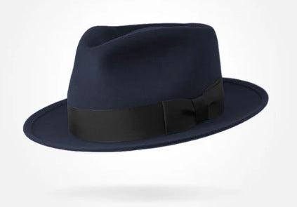 Classic Wool Felt Fedora Hat for Autumn and Winter