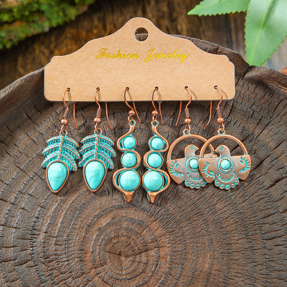Vintage Bohemian Hollow Geometric Tassel Earrings