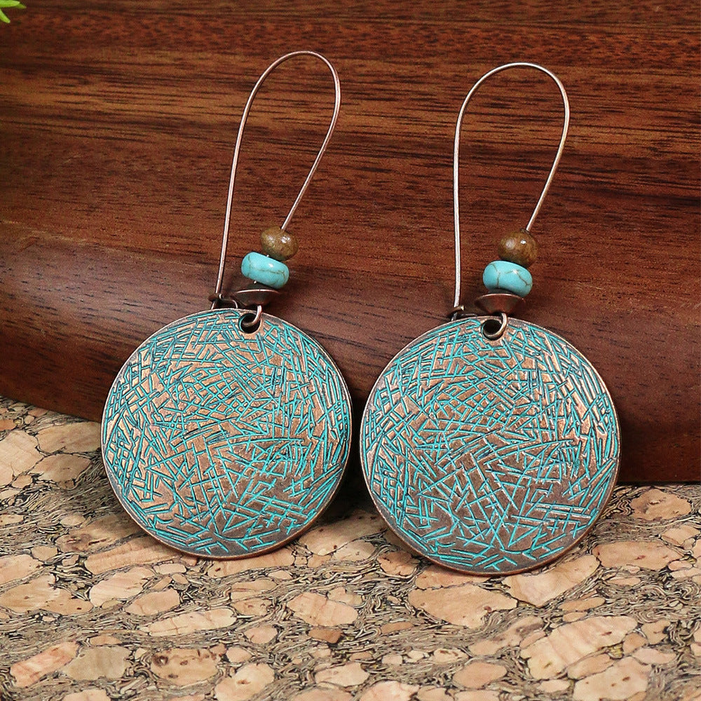 Vintage Bohemian Tassel Drop Earrings Geometric Alloy Jewelry