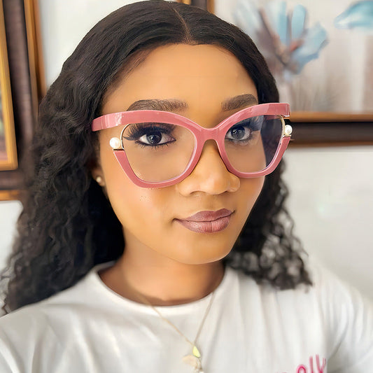 Stylish Colorful Pearl Decorated Optical Glasses for Women
