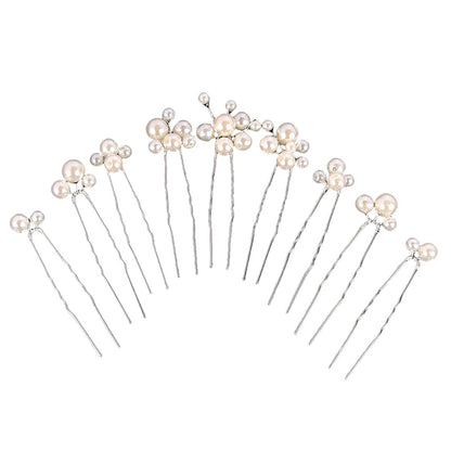 Bridal Pearl Hair Clips Vintage Leaf Hair Accessories