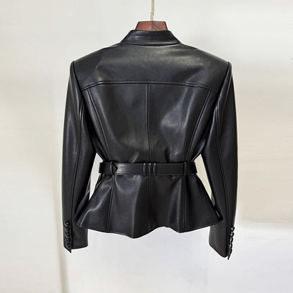 Slim Fit Faux Leather Jacket