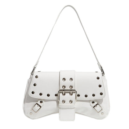 Punk Studded Hollow PU Leather Shoulder Bag