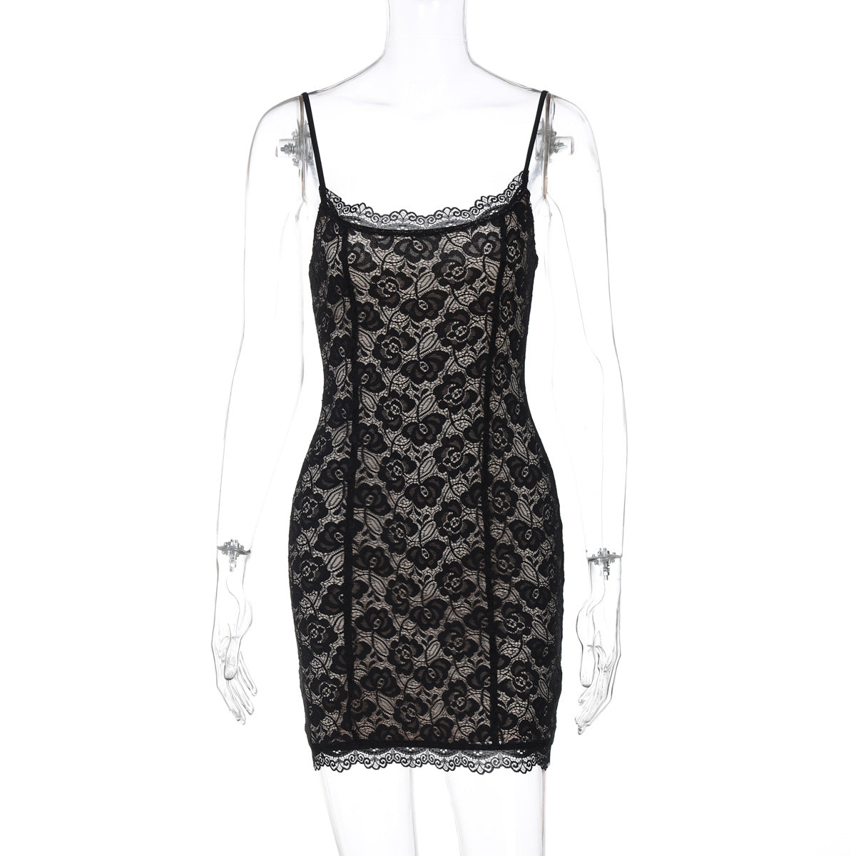 Sexy Lace Bodycon Dress with Spaghetti Straps