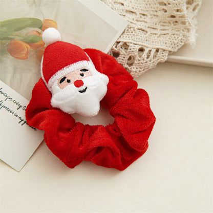 Cute Christmas Theme Plush Soft Hair Tie