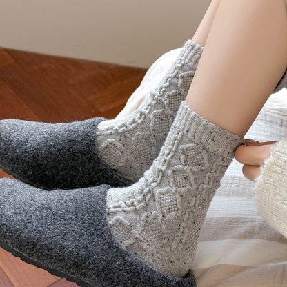 Trendy Cable Knit Wool Warm Crew Socks