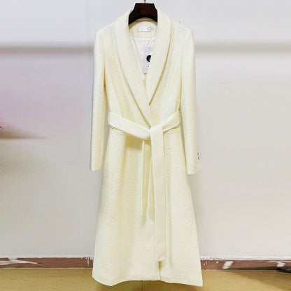 Long Double-Breasted Wool Coat