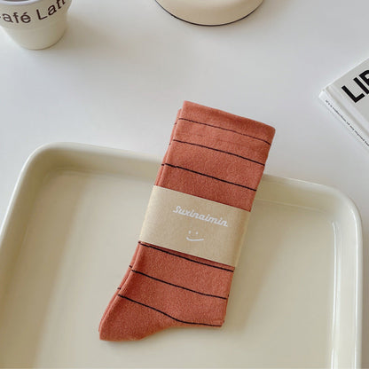 Simple Striped Soft Cotton Socks