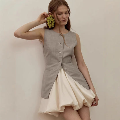 Elegant Pluffy Simple Mini Skirt