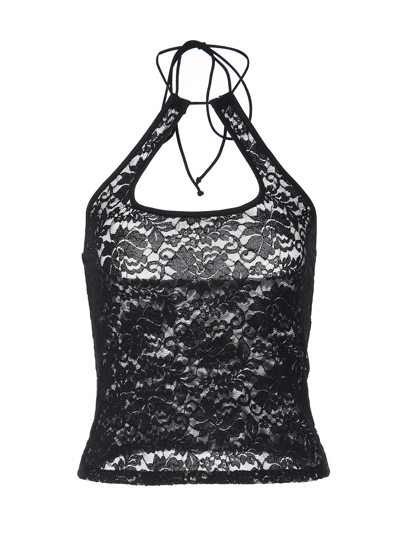 Trendy Lace Cutout Back Top Summer Casual Wear