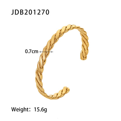 Vintage Zircon Wide Simple Bracelet