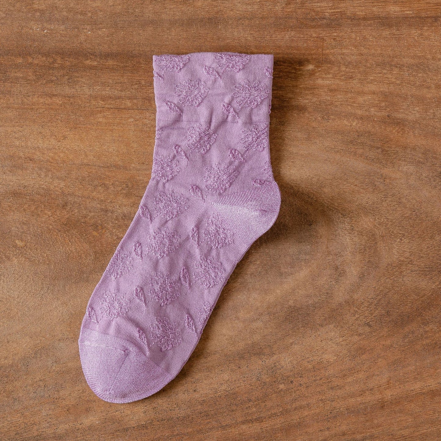 Rufia - Embossed Wide-Cuff Mid-Calf Socks