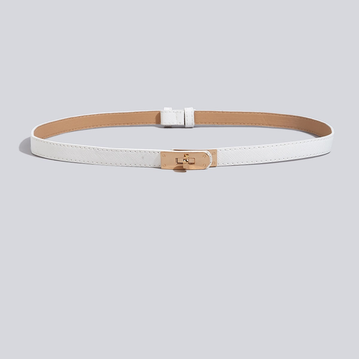 Simple Elegant Fine Leather Metal Belt