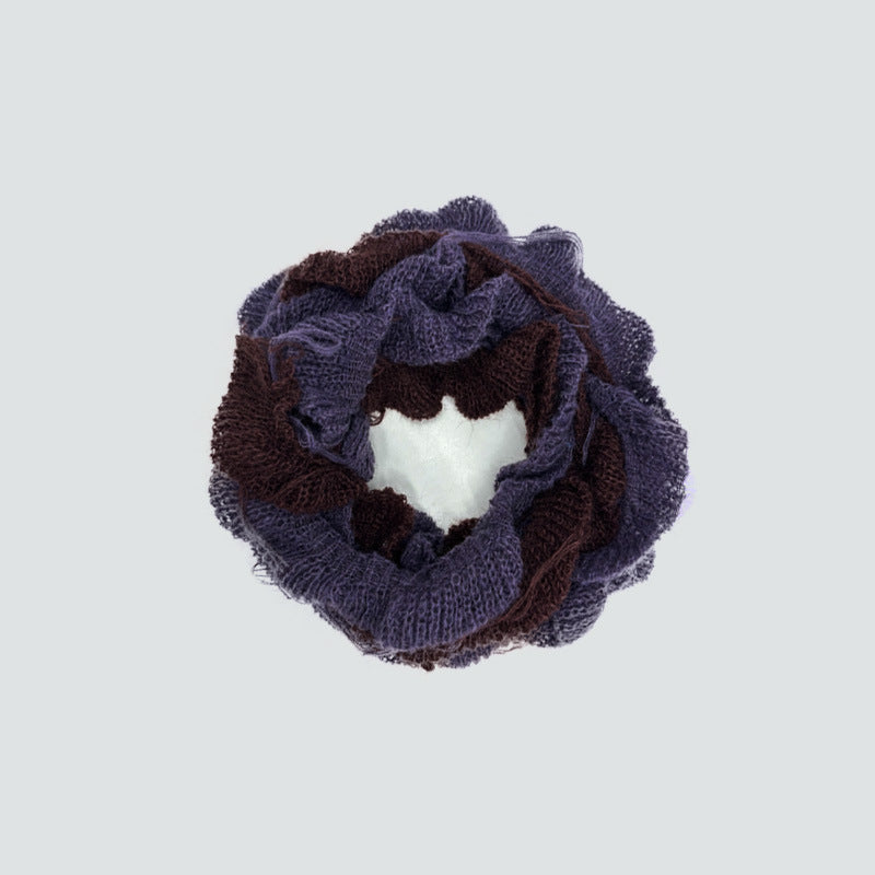 Spiral Knit Wool Blend Scarf with Fringe for Unisex