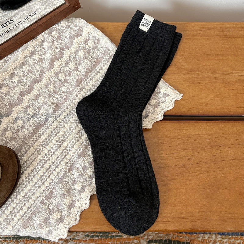 Trendy Wool Vertical Striped Warm Crew Socks