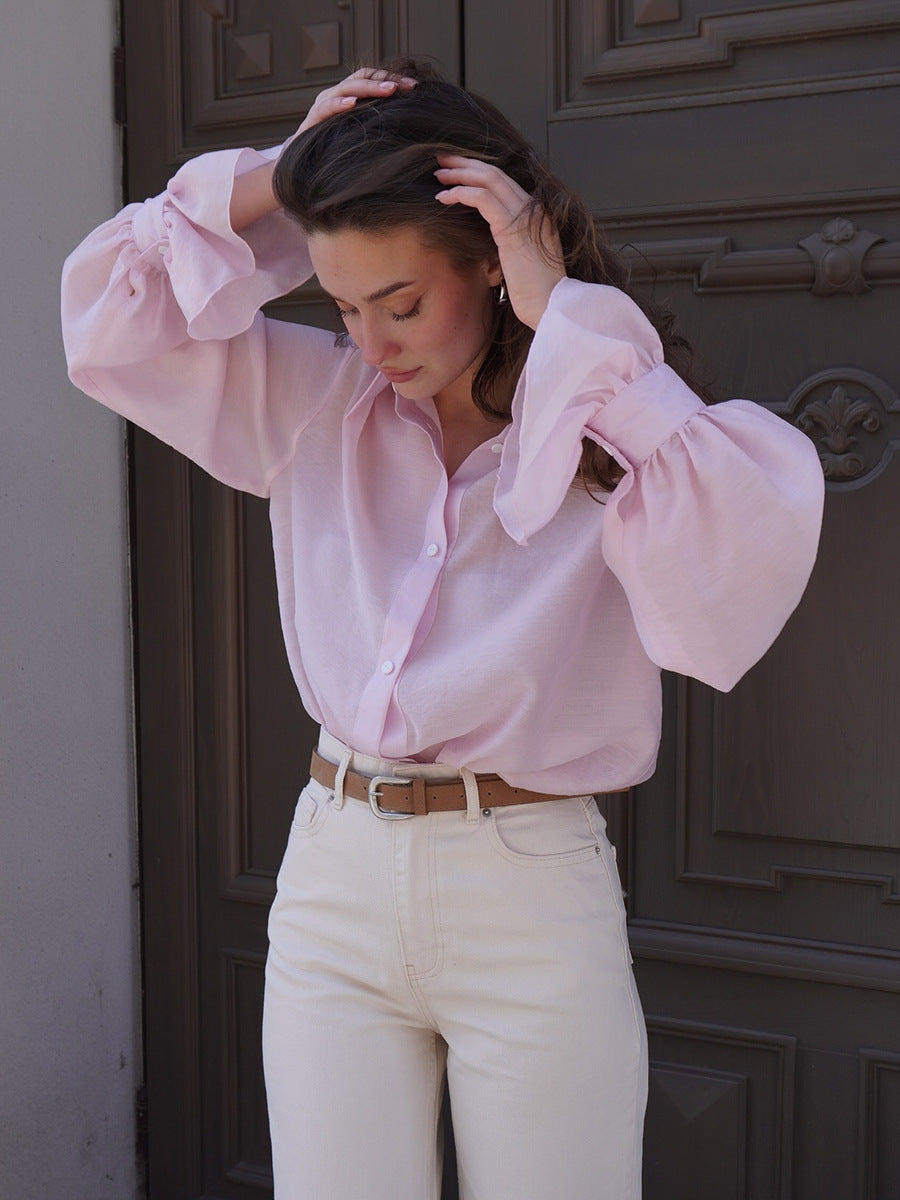 Casual Long Sleeve Shirt for Women - Lyocell Blended Workwear