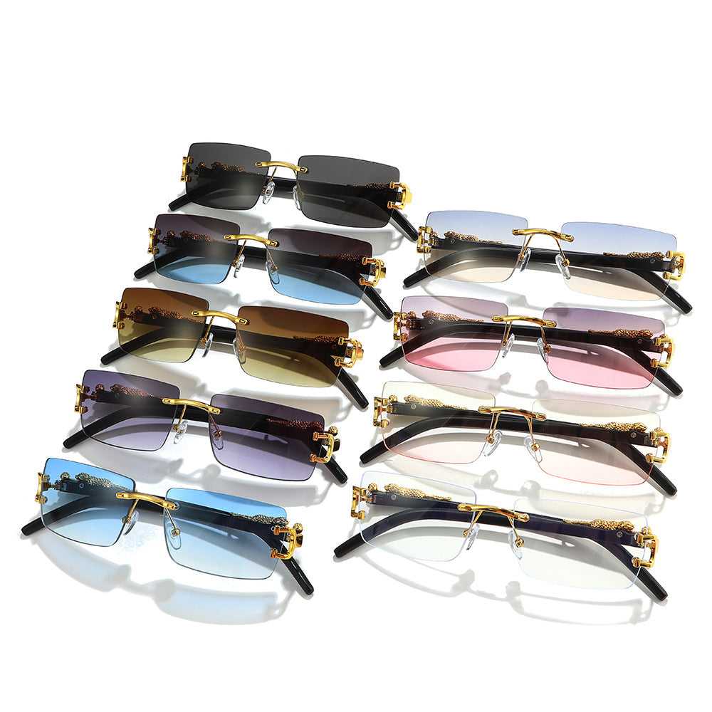 Trendy Unframed Cheetah Print Sunglasses for Men and Women