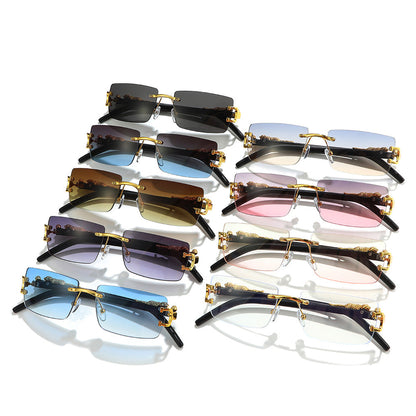 Trendy Unframed Cheetah Print Sunglasses for Men and Women